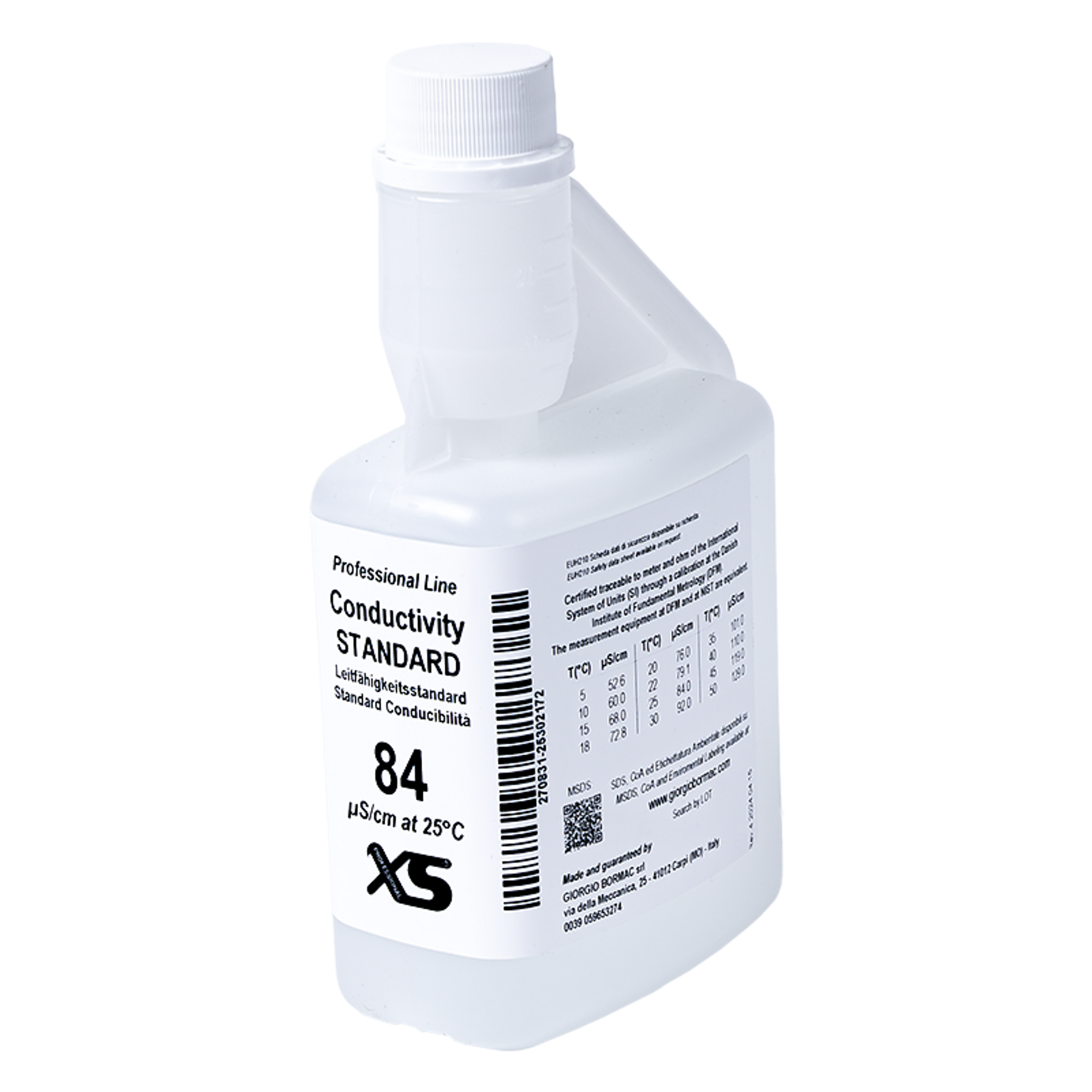 1X500ml XS Professional 84 µS/cm ±1%/25° C, with certificate of DFM/DANA K