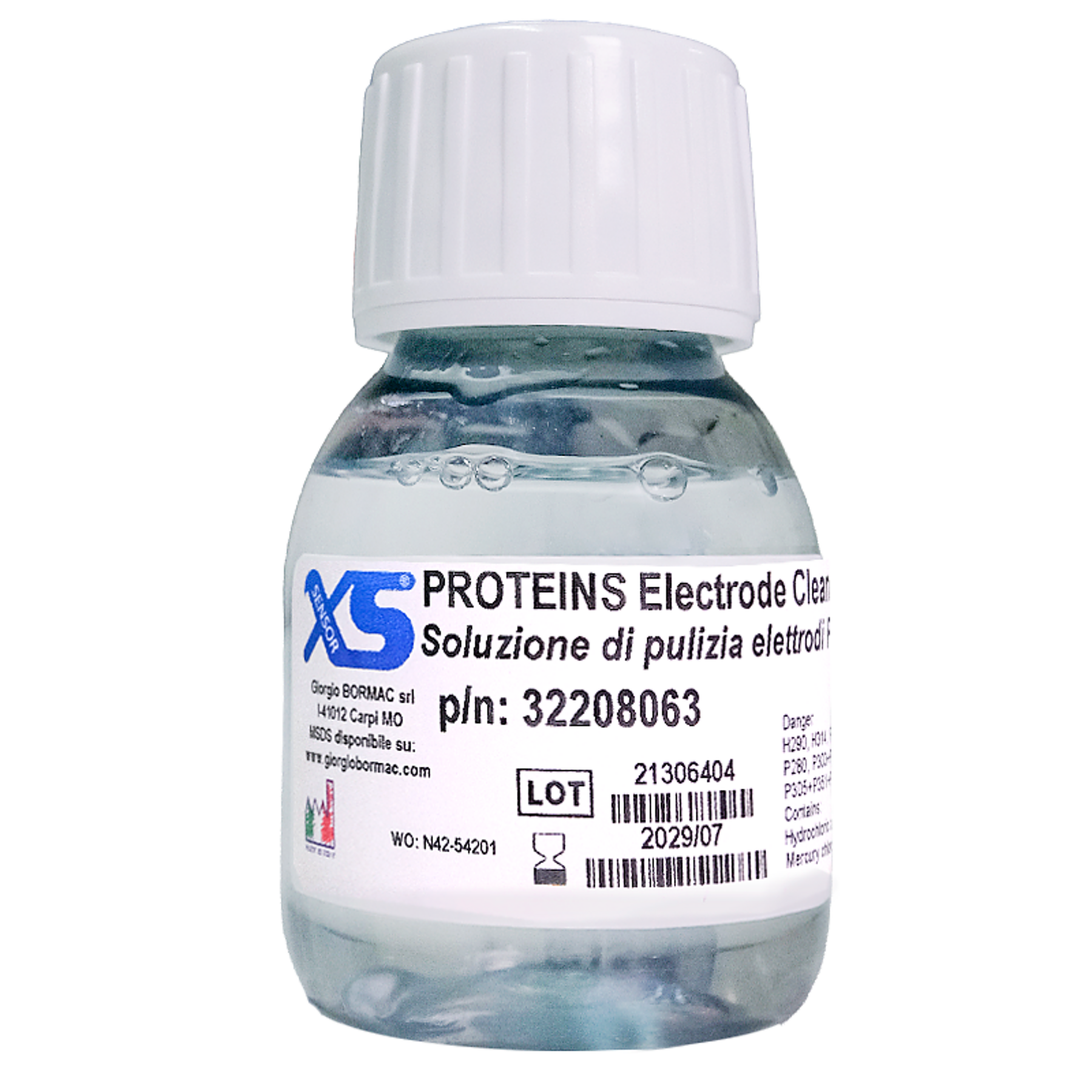 1X55ML XS Cleaning Solution for Proteins UN1789 ACIDO CLORIDRICO IN SOLUZIONE, 8, III, (E) / UN1789 HYDROCHLORIC ACID SOLUTION, 8, III, (E)