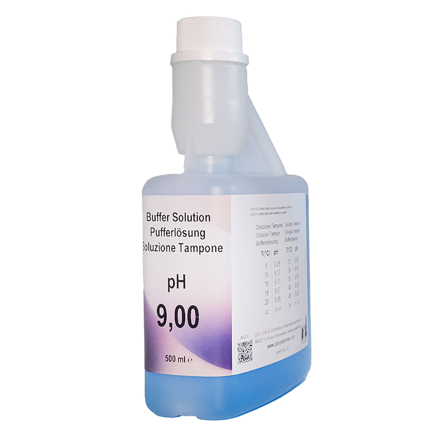 1X500ml XS Solution pH 9.00 ±0.02/25°C ( blue), with certificate traceab le to NIST