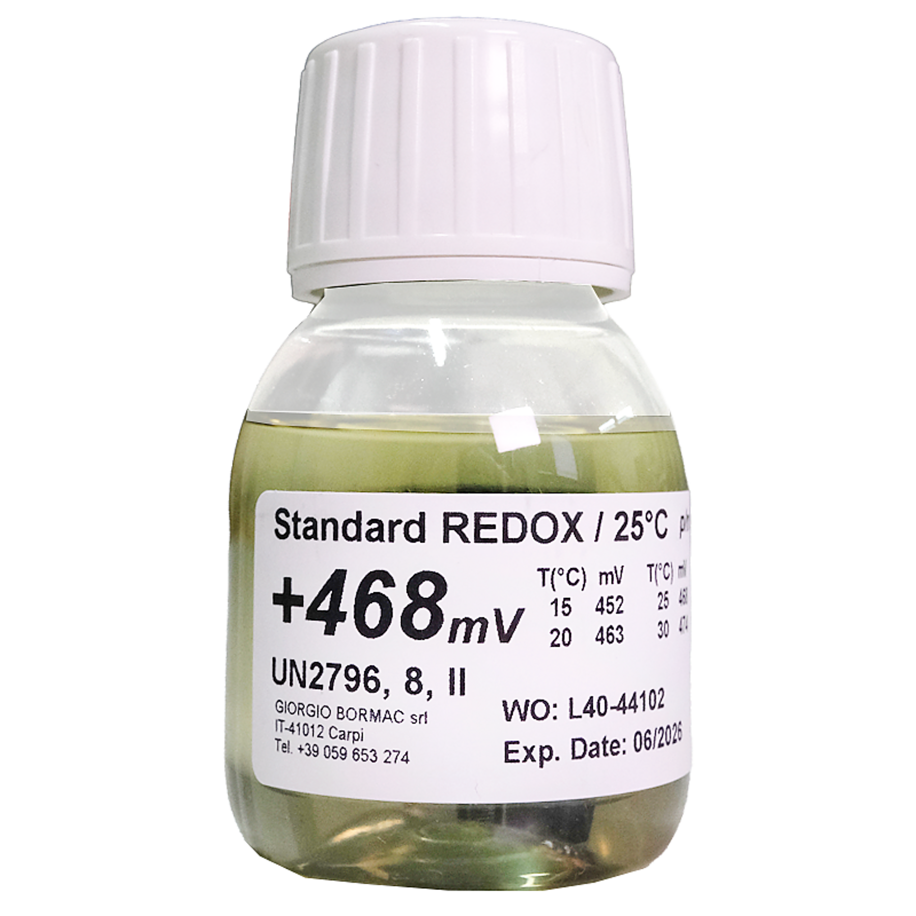 XS Basic RX +468 mV / 25°C, 55ml flacone Soluzione di verificaUN2796 ACIDO SOLFORICO (<51%), 8, II, (E) / UN2796 SULPHURIC ACID (<51%), 8, II, (E)