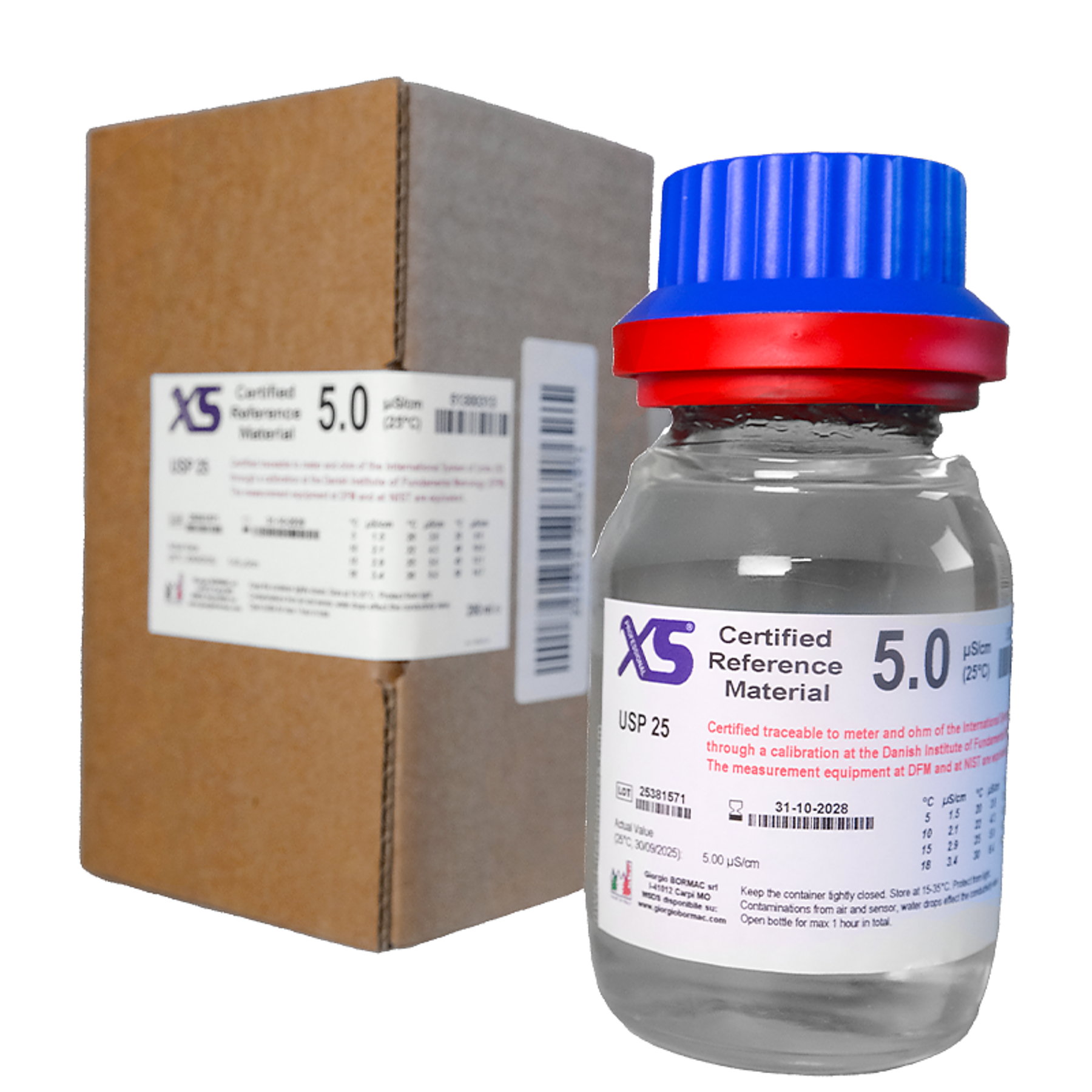 1x280ml XS Professional 5.0 ±0.1µS/cm/25° C, with certificate of DFM/DAN AK