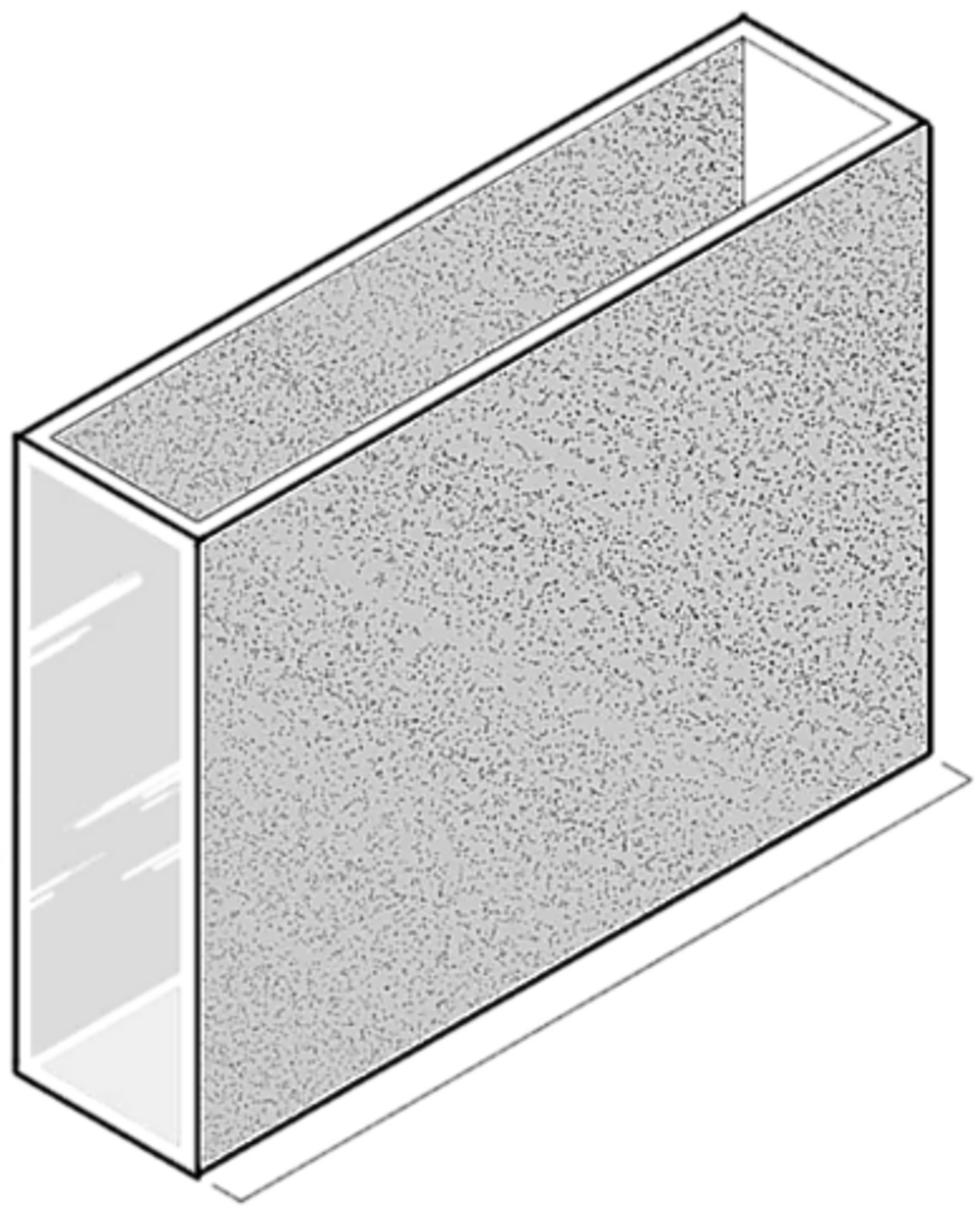 Square cuvettes, optical glass, 50mm. Set of  4pcs
