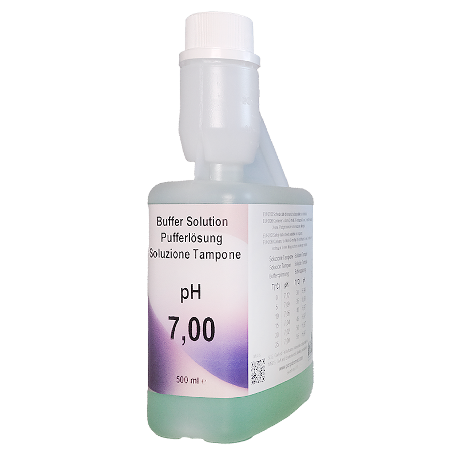 1X500ml XS Solution pH 7.00 ±0.02/25°C ( green), with certificate tracea ble to NIST