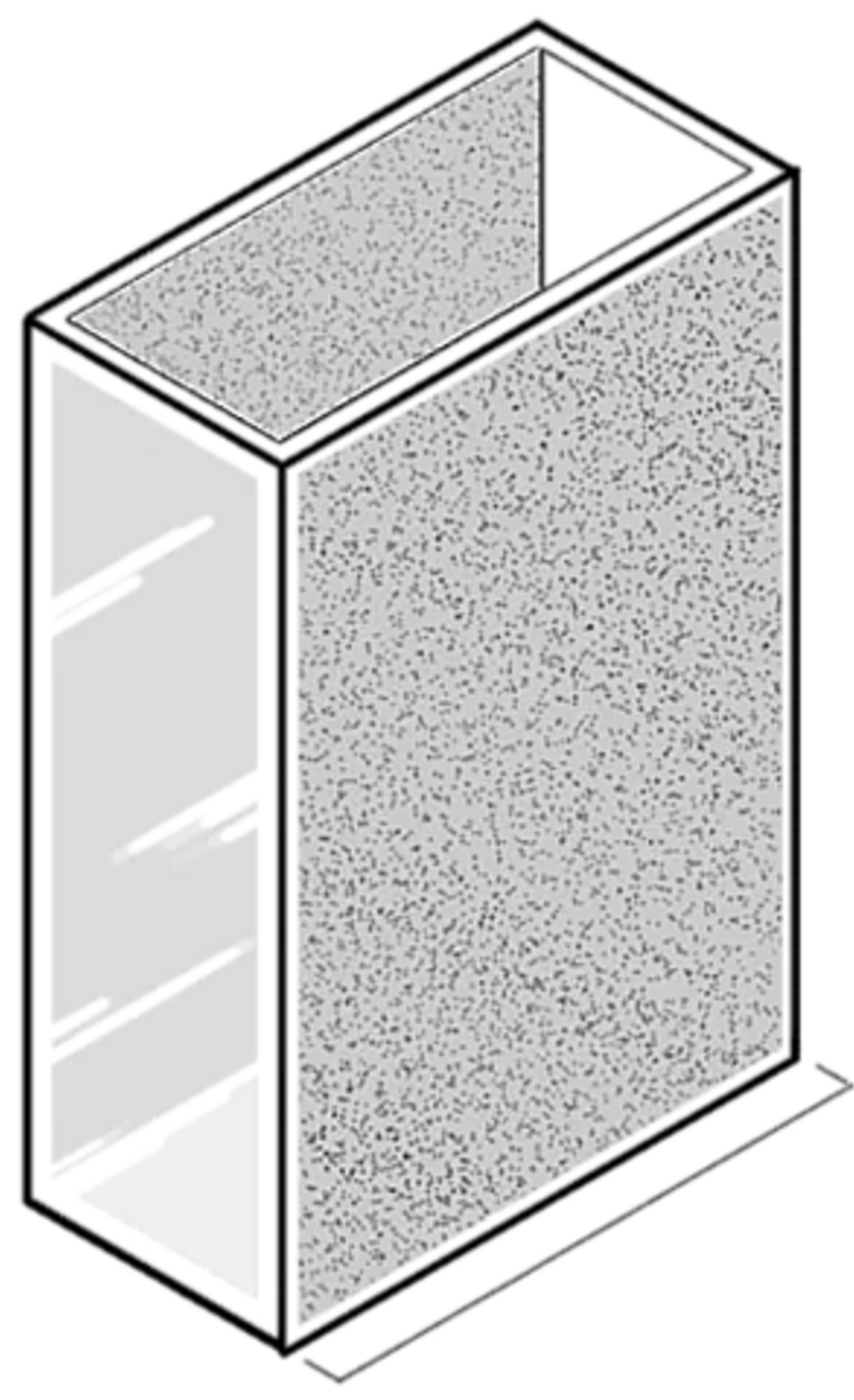 Square cuvettes, optical glass, 20mm. Set of  4pcs