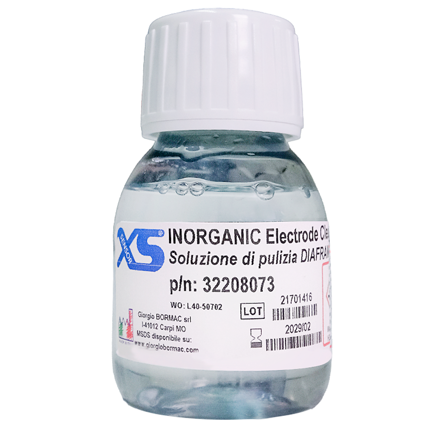 1X55ML XS Cleaning Solution for Diaphragms UN1760 LIQUIDO CORROSIVO, N.A.S., 8, III, (E) / UN1760 CORROSIVE LIQUID, N.O.S., 8, III, (E)